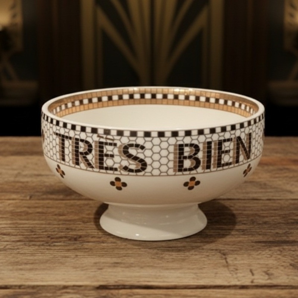 ANTHROPOLOGIE BISTRO TILE NUT BOWL SNACK CANDY DISH FRENCH TRE BIEN